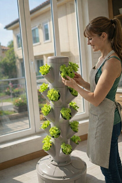 餌木セット MAXIFARMTR 32 Bitki Hidroponik Topraksız Tarım Kulesi Başlangıç