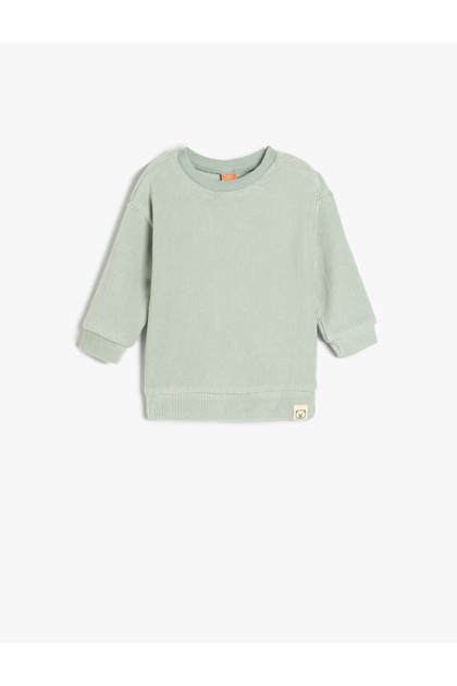Basic Sweatshirt Crew Neck Ribbed Long Sleeve Crew Neck