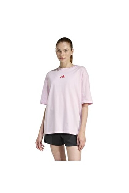 adidas Soft Sports Graphic Kadın Pembe Günlük Stil T-Shirt JZ7906