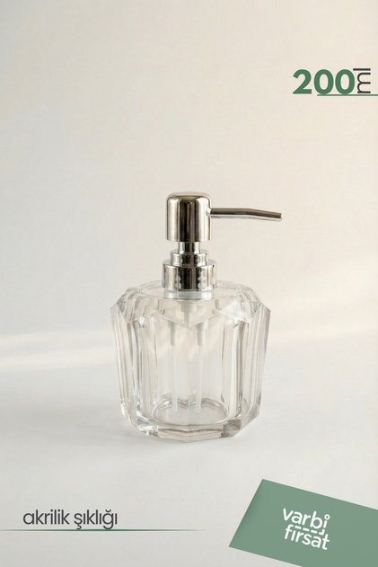 Acrylic Huni Liquid Soap Dispenser 200 ml | Modern Decorative Design | Transparent