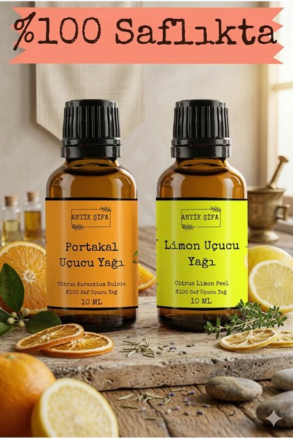 Portakal Yağı Ve Limon Yağı - 10 ml 10 ml (%100 SEYRELTİLMEMİŞ, DOĞAL)