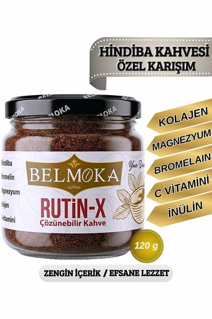 Rutin-x Kolojen Magnezyum Bromelain İnülin ve C Vitamini Katkılı Hindiba Kahvesi 120 gr (24 fincan)