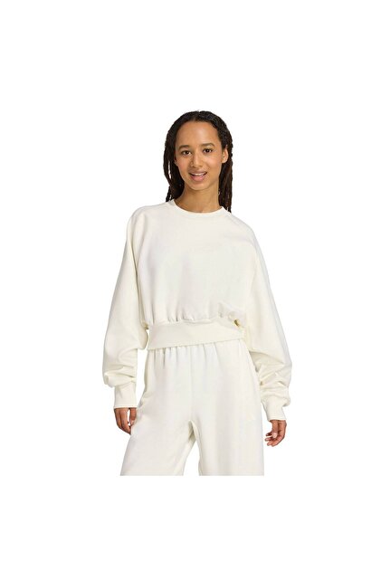 トップス (im)perf. Loose knit white adidas Soft Lux Loose Sweatshirt - Fiyatı, Yorumları
