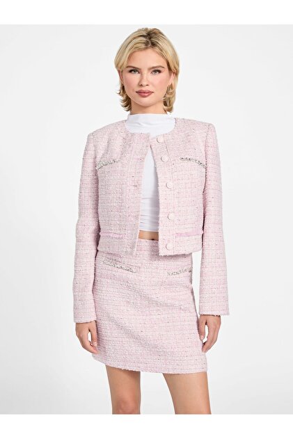 Wool-blend tweed jacket