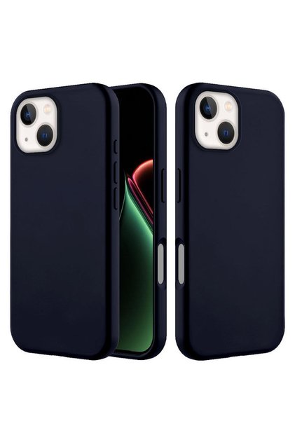 حافظة سيليكون مخملية قابلة للمسح متوافقة مع هاتف Apple iPhone 15 باللون الأسود
