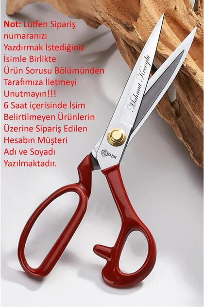 Pin Kırmızı Kişiye özel yazılı KY1084 8No Makas - Fiyatı, Yorumları