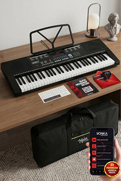 mispiga　ASKAPREMIUM SYMPHONICCONC2018 Midex Midex Ps-2500 Led Ekran 61 Tuşlu Org Çanta Notalık Mikrofon