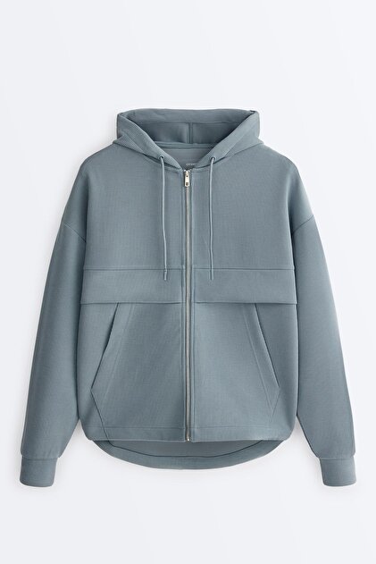 Oysho Yumuşak dokulu modal fitilli fermuarlı sweatshirt - Fiyatı
