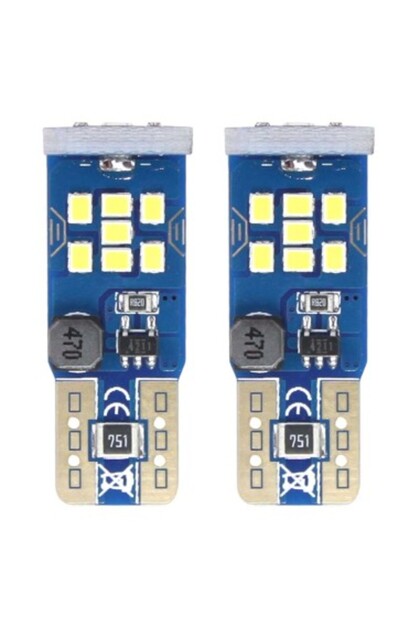 Set de 2 becuri auto LED W5W Canbus T10 cu 21SMD UltraBright 12v/24v