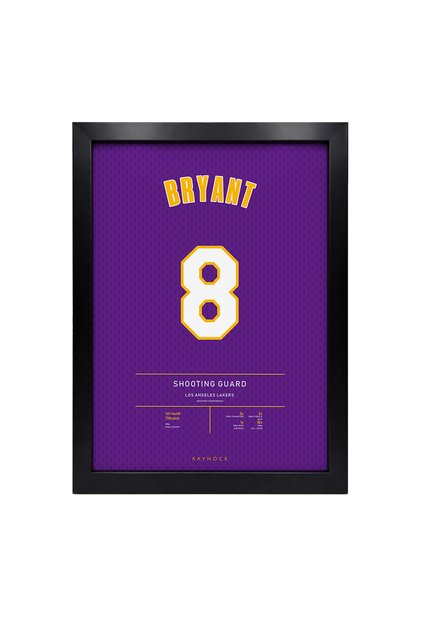 Kobe Bryant 8, Los Angeles Lakers, Basketbol, Nba Poster Tablo Siyah Çerçeve