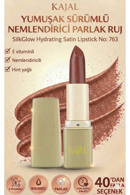 Yumuşak Sürümlü Nemlendirici Parlak Ruj – SilkGlow Hydrating Satin Lipstick No: 763