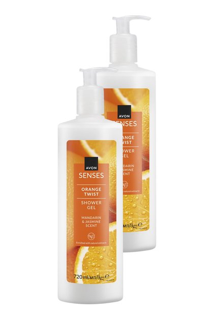 Senses Orange Twist Orange and Jasmine Scented Shower Gel 720 Ml. Set of Two