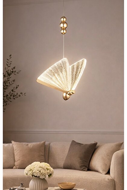 Elegance Büyük Boy Sarkıt Avize Modern Kelebek Tasarım Sarkıt Led Avize Harika Görsel