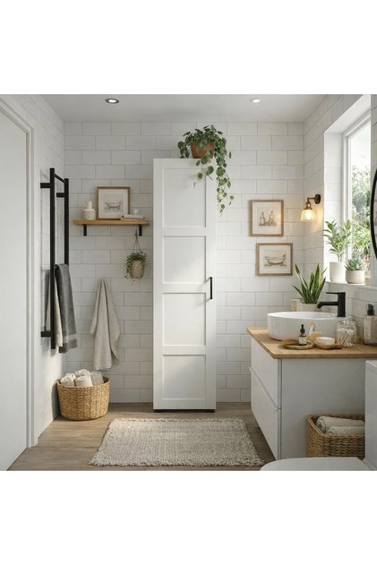 Bny111 Beyaz Kapaklı Banyo Dolabı