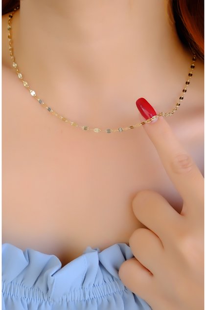PULLU ZİNCİR KOLYE 14 AYAR A085005
