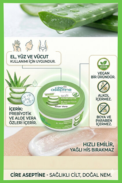 Cire Aseptine Soft Aloe Vera Nemlendirici Bakm Krem 100 ml - Fiyat,  Yorumlar