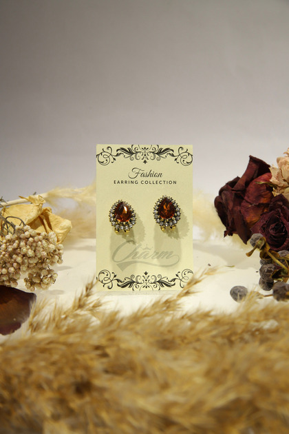 Cercei „Amber Elegance” – Cristale în formă de lacrimă