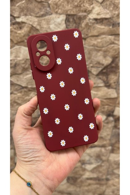Realme 12 Lite Compatible White Daisy D Patterned Silicone D Shock-Absorbing Classic Protected Rubber Case