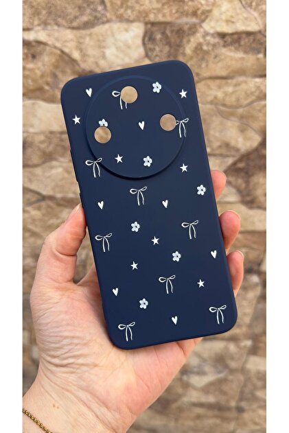 Honor Magic 8 Lite Compatible Mini Bow Patterned Silicone Shock-Absorbing Classic Protected Rubber Case