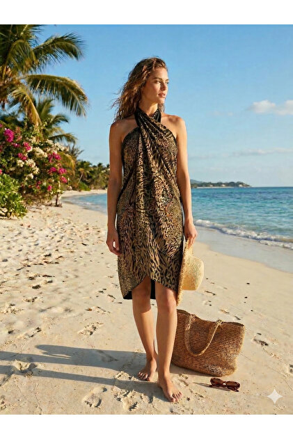 beach pareo dress Berlook Linen Criss-Cross Back Maxi Dress main image 0