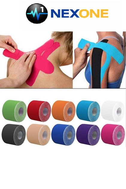 NEXONE Yüz & Vücut Uyumlu Hipoalerjenik Kinesyo Tape Ağrı Bandı 5m X 5cm