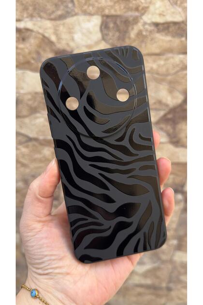 Honor Magic 8 Lite Compatible Zebra Patterned Silicone Shock-Absorbing Classic Protected Rubber Case