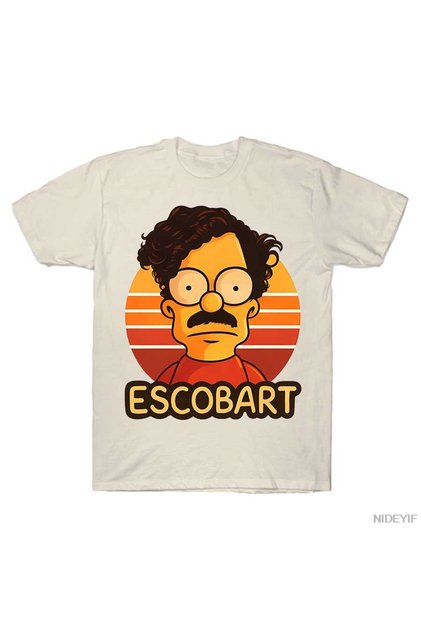 Pablo Escobar Bart Simpson T-Shirt for Men Women 100% Cotton t Shirt Short Sleeve Top
