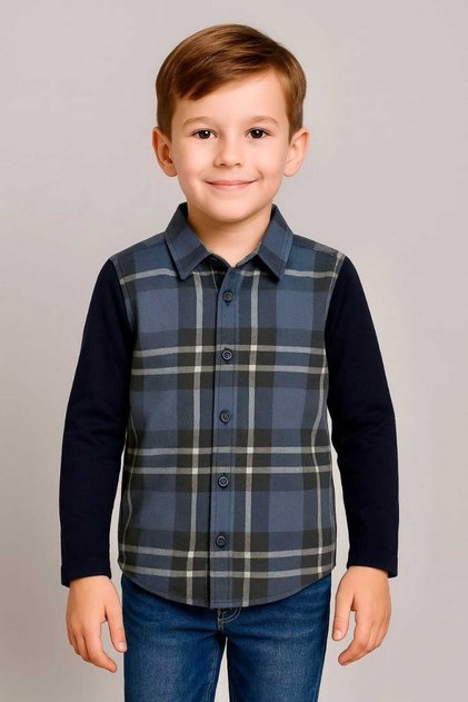 Kids Plaid Button Down Shirt Long Sleeve | Ages 2-12 | MH