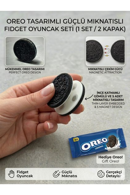 SlabSlide Yeni Nesil Mıknatıslı Stres Oyuncağı - Odaklanma Yardımcı Fidget Toy (Oreo Hediyeli)