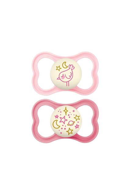 Supreme Night Pacifier 16+ Months 2-Pack – Night Glowing Silicone Tip, Sensitive Skin, Bpa-Free