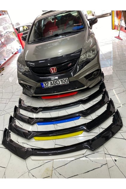Ford Transit 4 Parça Kırmızı Ön Tampon Eki Piano Black Lip