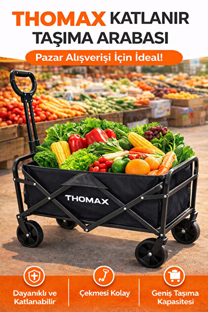 THOMAX Çok Amaçlı Katlanabilir Araba ve Taşıma Arabası Kamp,Piknik