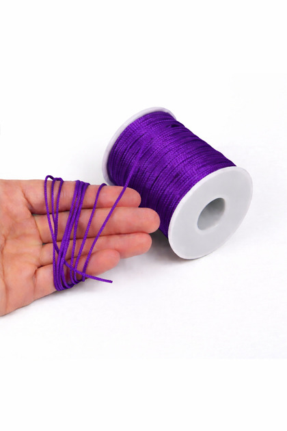 10 Meters - 1 Mm Flush Rope, Bracelet Rope, Rat Tail Rope, Purple Color, Jewelry Rope