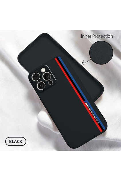 iPhone 15 Pro Max Compatible Soft Silicone Phone Case with Velvet Camera Protections Bmw Pattern
