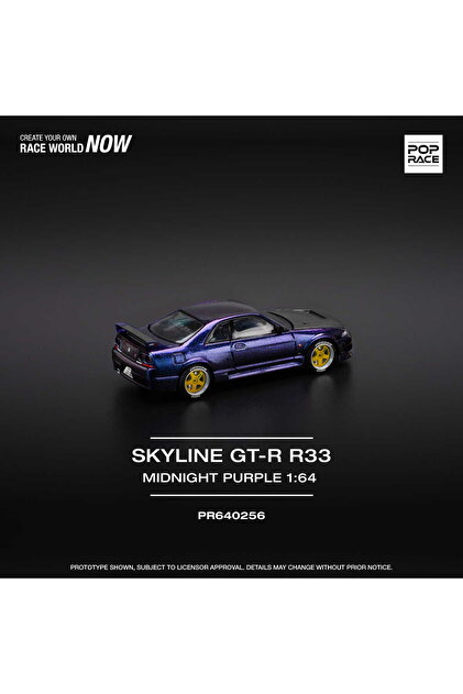 pop race 1 :64 Nissan Skyline GT-R R33 Midnight Purple Diecast
