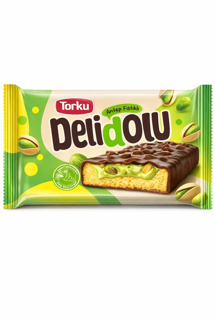 Delidolu Milk Chocolate Coated Pistachio Filled Biscuits * 24 Pieces