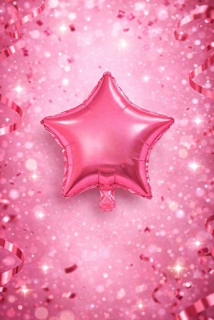 3-Piece Pink Star Foil Balloon – Small Size Party Decoration