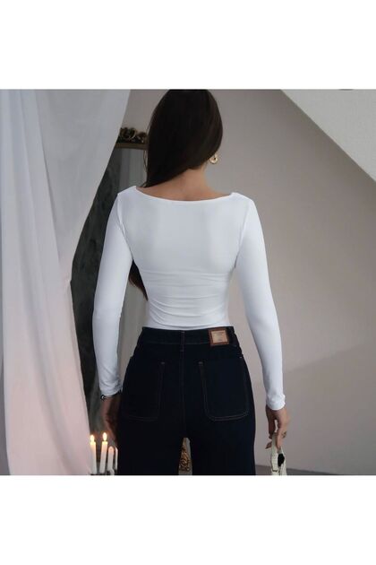 Yan Ruched Snap Fastener Bodysuit