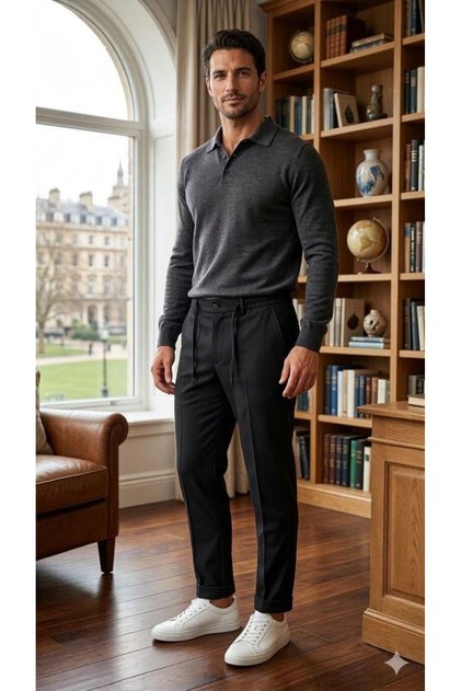 Men's Elastic Waist Double Leg Jogger Pants Linen Trousers