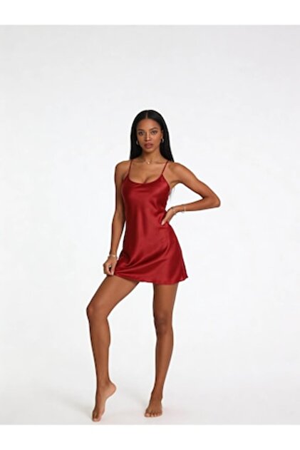 OEM Eva Sexy Lingerie, Nightgown with Neckline, Seductive, Comfortable,  Red, S- Trendyol