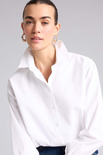 100% Cotton Balloon Fit Poplin Shirt G9535Ax26Sp