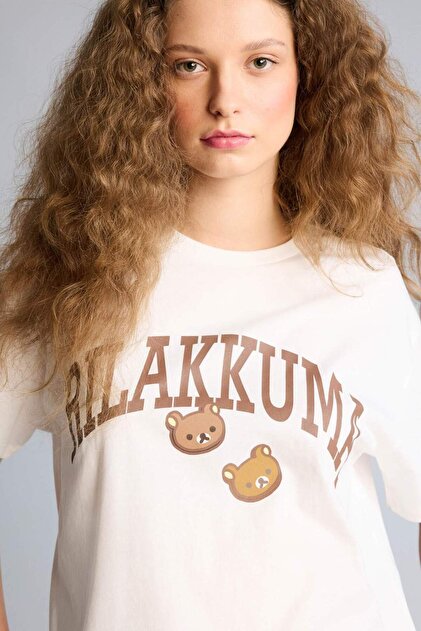 Defacto Rilakkuma Oversıze Sırt Baskılı Tişört H0262AX26SM