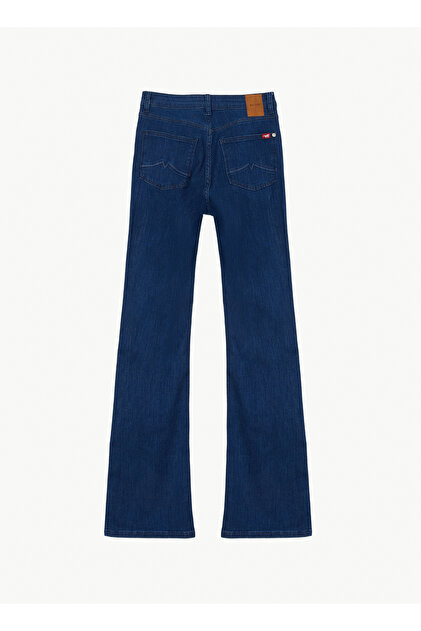 Mustang Mavi Kadın Flare Yıkamalı Denim Pantolon GEORGIA SKINNY