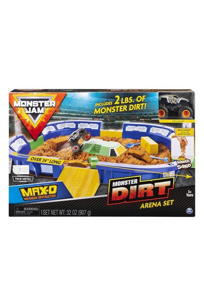 Monster Jam Metal Die-cast Play Set, Kinetic Sand, Arena Set, Monster Dirt And 1 Vehicle