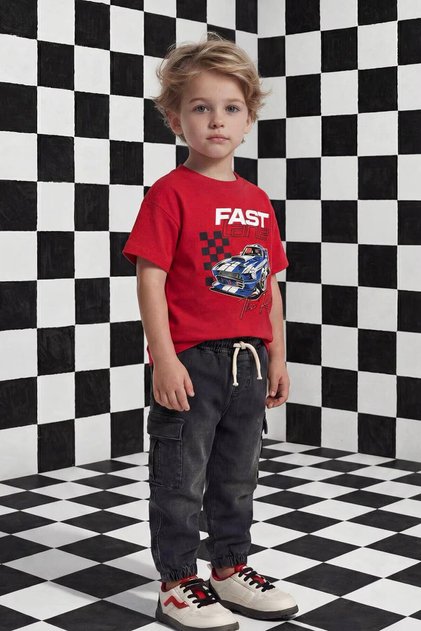 100% Cotton Jogger Fit Jean Trousers for Baby Boy G6143A526Sp