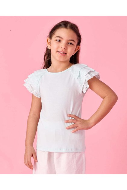 Girls Mint Embellished T-Shirt