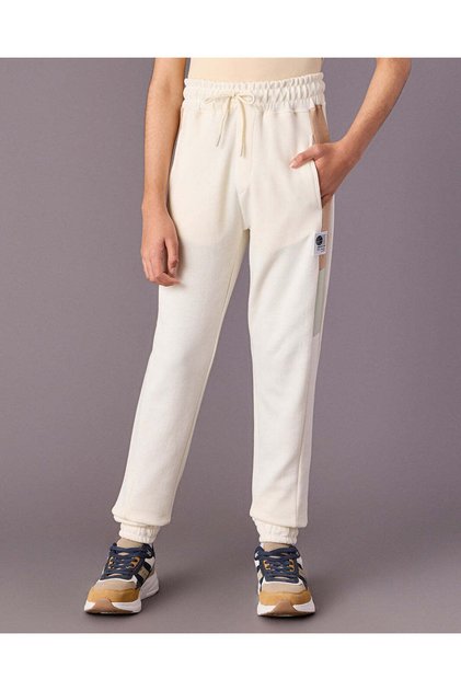 Senior Boys White Track Pants