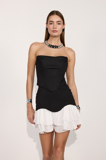 Marlyn Duo Mini Skirt Black-White