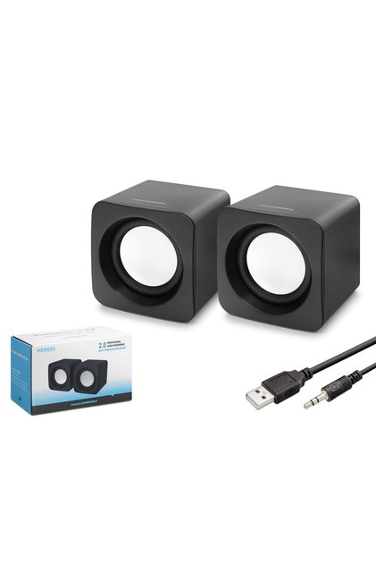HD6055 Masaüstü Hoparlör 1+1 USB + 3.5mm - Siyah