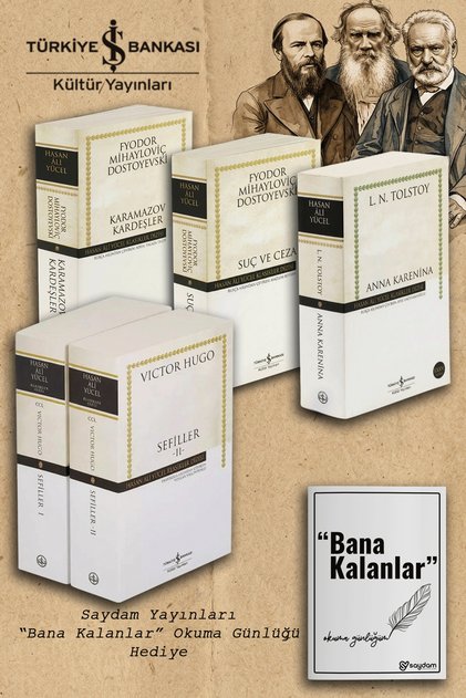 Dünya Klasikleri 4'lü Kitap Seti - Sefiller, Karamazov Kardeşler, Suç ve Ceza, Anna Karenina